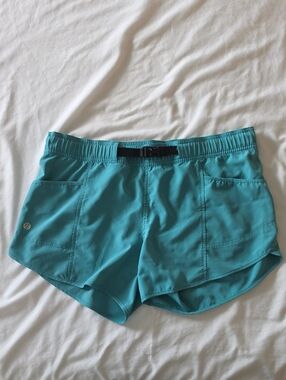 Nani Women's Active Teal Athletic  Shorts with Adjustable Waist, Good Swim Wear